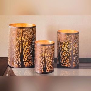 Decorative Metal Candle Holders - Forrest Trees